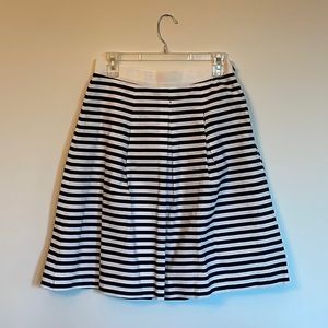 Loft White/ Navy Striped Skirt - Size 4